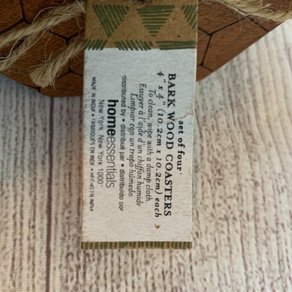 Artisan Market Bark Wood Hexagon Coasters with Honeycomb Pattern Set of 4 - Picture 8 of 9